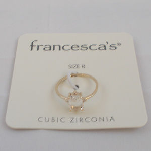 Goldtone Cubic Zirconia Ring Size 8 NWT